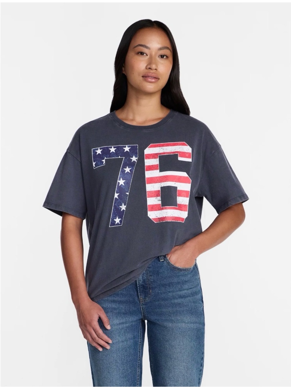Way to Celebrate Americana 76 Women's Graphic Cotton Tee- XL